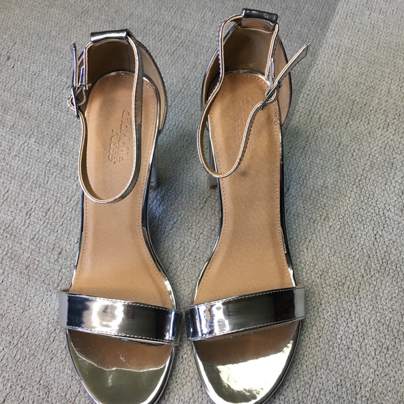 Charlotte Russe metallic silver chunky high heel - Picture 7 of 8